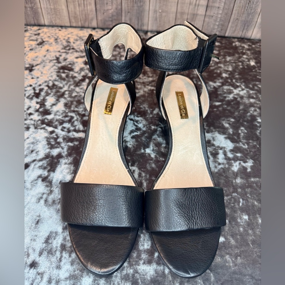 Louise et Cie Lo Punya black wedge Sandal Size 9 1/2 - Picture 9 of 10